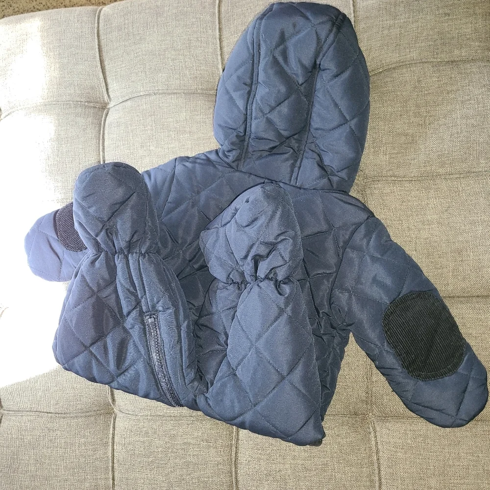 Rothschild Snowsuit 6/9M‎ Infant Winter Suit Navy Blue lined Flannel hood - Picture 4 of 16